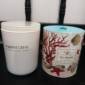 (2) woodbury & ford/ michel design large candles